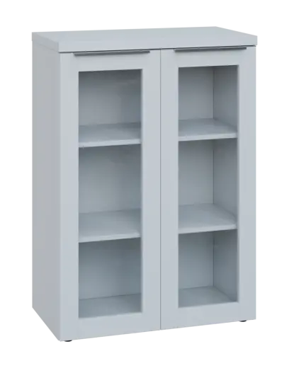 SIN 3 - 8S kancelářská skříň, 2-dveřová/prosklená, 1120x800x400, bílá